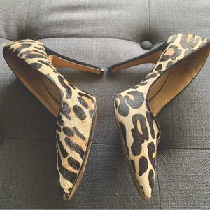 Aldo calf hair leopard print pumps